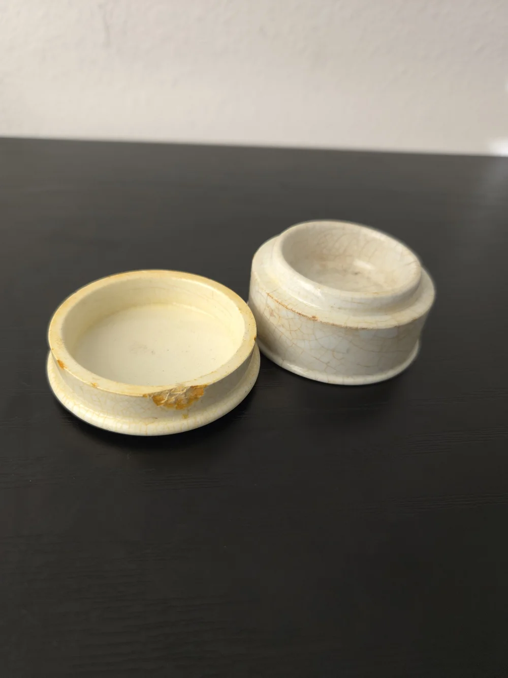 Antique Victorian Toothpaste Pot Lid Set G P Pond London Areca Nut Ironstone Jar